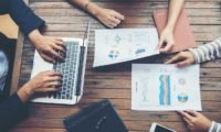 Corporate Business Planning with business chart Teamwork Concept