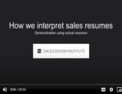 How We Interpret Sales Resumes : Demonstration Using Actual Resumes